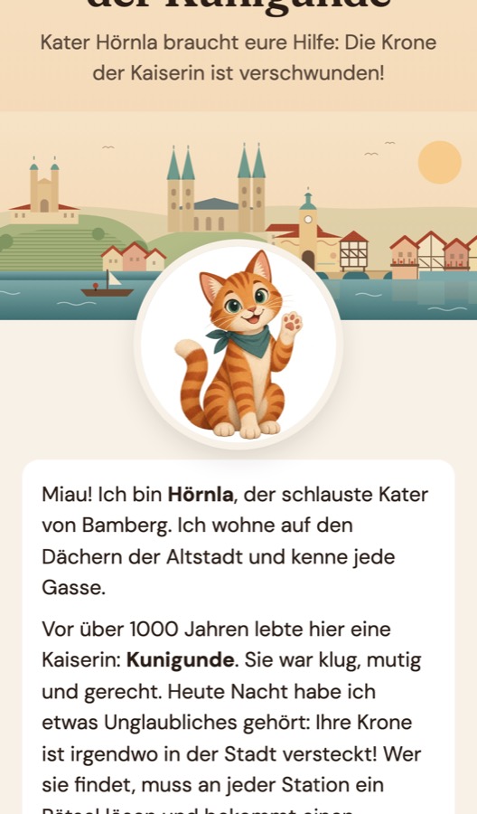 Start der Familien-Tour mit Kater Hörnla